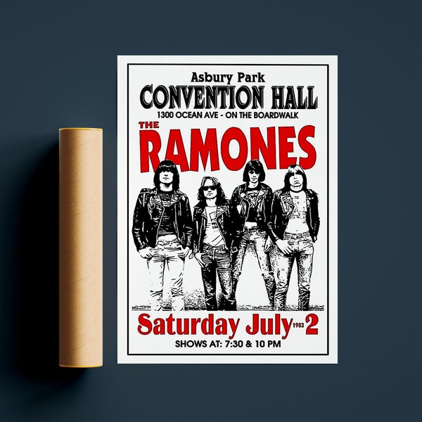The Ramones Poster Print | 1983 Vintage Concert Poster Print | Ramones Wall Art | High Quality Poster | Vintage Poster Gift | All Sizes