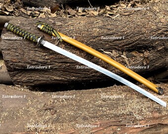 Katana Sword , Handmade Steel Blade Sword , Battle Ready Sword , Japanese Samurai Sword, wedding gift , Full Tang Anniversary gift.