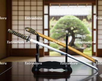 40" Decorative Katana Sword | Stainless Steel Blade | Japanese Samurai Art Display | Unique Home Office Decor UK