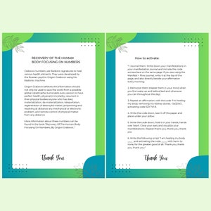 Healing / Health / Manifestation Codes by Grigori Grabovoi