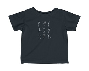 Dancing Skeleton Halloween Linda camiseta, niños, niñas, bebé unisex