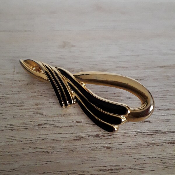 Black and Gold Brooch Etsy