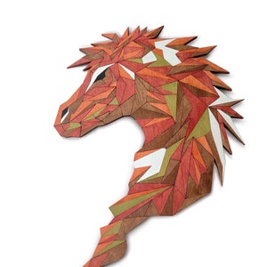 Wood Mosaic Horse