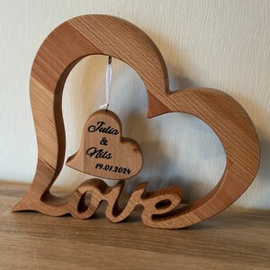 Personalized wooden heart image 2