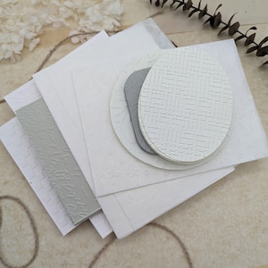Pacco di carta • 10 pezzi • Set di carta goffrata • per la creazione di biglietti • scrapbooking o journaling