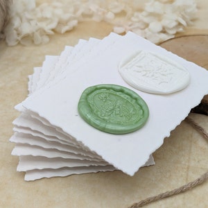 Sellos de cera • 2 piezas • blanco y verde claro - motivos florales • decoración de letras • decoración de papel