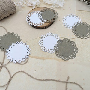 Stanzteile Doilies • die cuts • Anhänger • Papierdeko • Scrapbooking • 16 Stück