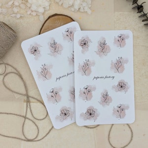 Stickervel bloemen • botanische stickers • plantenstickers • kaartontwerp • planner decoratie