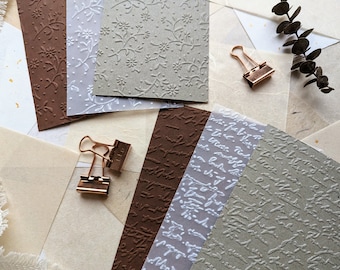 Embossed kraft paper • various colors and patterns for card design or planner decoration • 15 pieces