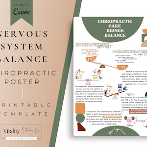 Chiropractic Nervous System Balance Poster - Patient Education Chart for Clinic & Office Decor - Wellness Art Print