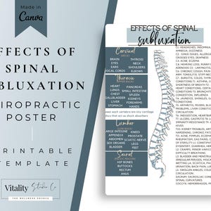 Chiropractic Spinal Subluxation Poster - Educational Wall Art for Spinal Health & Wellness Decor