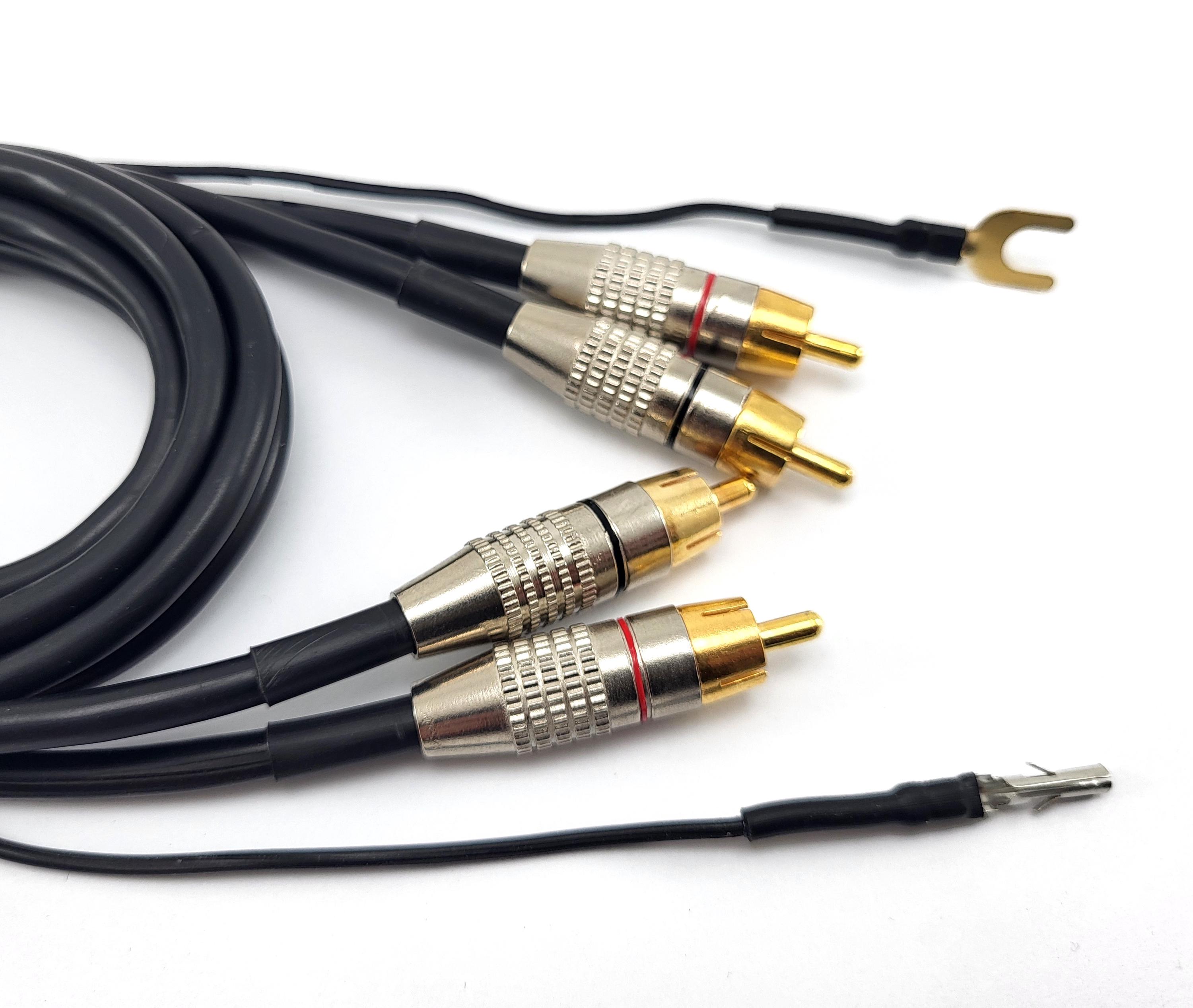 Technics SL-BD2 phono rca audio cable with center mass, rca + gnd audio cable SL BD2 Turntable new, 120 cm, 47 inch