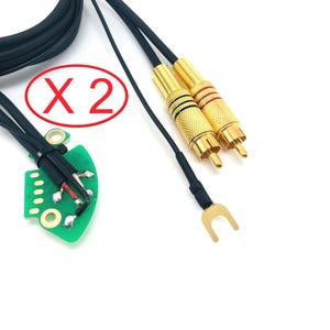 Technics sl 1200 1210 mk2 mk5g mk3 m3d mk3d mk5 m5g, Paire de Câbles RCA Phono de Remplacement pour 2 Platines avec Câble de Masse 1.3 m