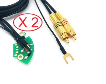 Cables de audio RCA para tocadiscos Technics SL 1200, 1210 MK2, MK3, M3D, MK5, MK5G, M5G (par), con conexión a tierra, 1,3 m.