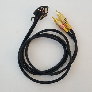 RCA-kabel voor Technics SL 1200 MK2 draaitafel gesoldeerd op zwarte print lengte 125 cm 1N afbeelding 2