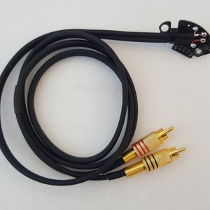 RCA-kabel voor Technics SL 1200 MK2 draaitafel gesoldeerd op zwarte print lengte 125 cm 1N afbeelding 9