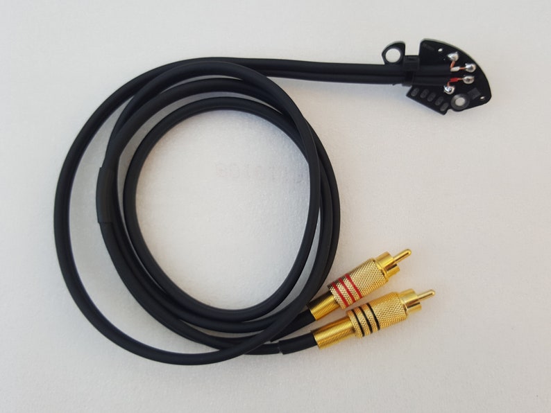 RCA-kabel voor Technics SL 1200 MK2 draaitafel gesoldeerd op zwarte print lengte 125 cm 1N afbeelding 9