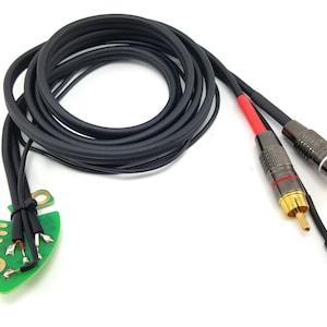 Technics SL 1200 1210 MK2 MK3 M3D MK5 M5G MK6 Ersatz-Phono-Cinch-Kabel mit Masse, auf grüne Platine gelötet, 130 cm, 51 Zoll |6V