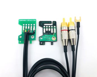 Câble audio phono RCA pour platine vinyle Technics SL-3200, SL 3200 avec masse soudée sur circuit imprimé, neuf, SFDP212-02, longueur 130 cm.