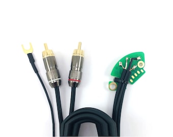 Cable RCA phono para tocadiscos Technics SL 1200 MK2 completo con cable de tierra, longitud 150 cm, 59 pulgadas
