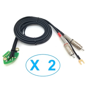 Phono Audio Cinch-Kabel für Technics SL 1200 mk2 mk3 mk3d mk5 mk5g mk6 Plattenspieler - Gelötet mit Massekabel, 1.25 mt | mod.8V