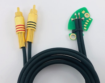 Cable RCA para tocadiscos Technics SL 1210 MK2 soldado a PCB verde longitud 125 cm 1V