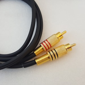 RCA-kabel voor Technics SL 1200 MK2 draaitafel gesoldeerd op zwarte print lengte 125 cm 1N afbeelding 7