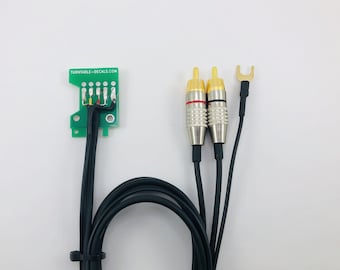 Technics SL-303 RCA-kabel met aarde gesoldeerd op nieuwe printplaat SFDP212-02 lengte 130 cm