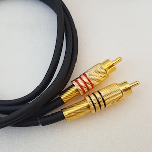 RCA-kabel voor Technics SL 1200 MK2 draaitafel gesoldeerd op zwarte print lengte 125 cm 1N afbeelding 6