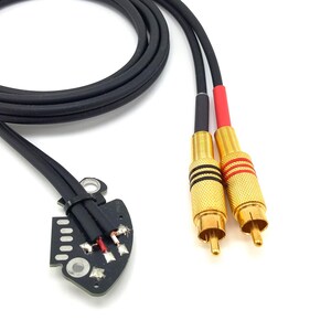 Cinch-Kabel für Technics SL 1200 1210 MK2 MK3 MK5 Plattenspieler | Hochwertig gelötet auf schwarzer Platine | 1,25m / 49 Zoll | 1B