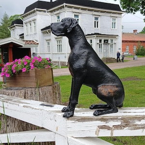 Large sculpture of a Great Dane, Great Dane sculpture, Great Dane figure, antique dog sculpture, old rust, dog portrait, Deutsche Dogge