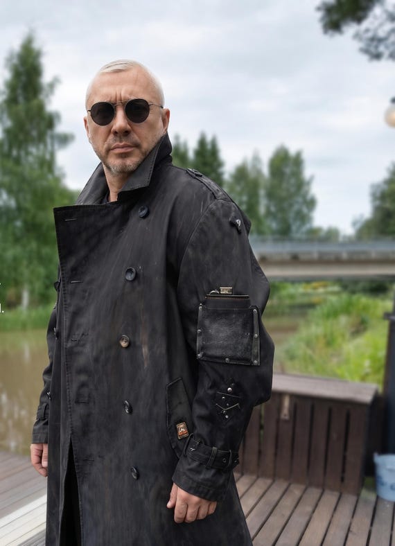 A vintage raincoat jacket in a light apocalypse style. "Apocalypse Whisper2"