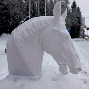 Beautiful sculpture of a white horse, Horse head, horse sculpture, old sculpture, horse, antique horse, antique sculpture, portrait