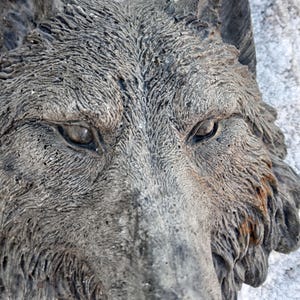 Antique wolf, old wolf, antique wolf sculpture, handmade wolf, wolf figure, rusty sculpture, She-wolf, red wolf