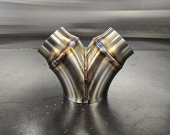 Merge collector dual 2.5&quot; to single 3.5&quot; .065 304 stainless tig welded exhaust turbo fabrication weld on fitting