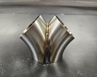 Merge collector dual 2.5&quot; to single 3&quot; .065 304 stainless tig welded exhaust turbo fabrication weld on fitting