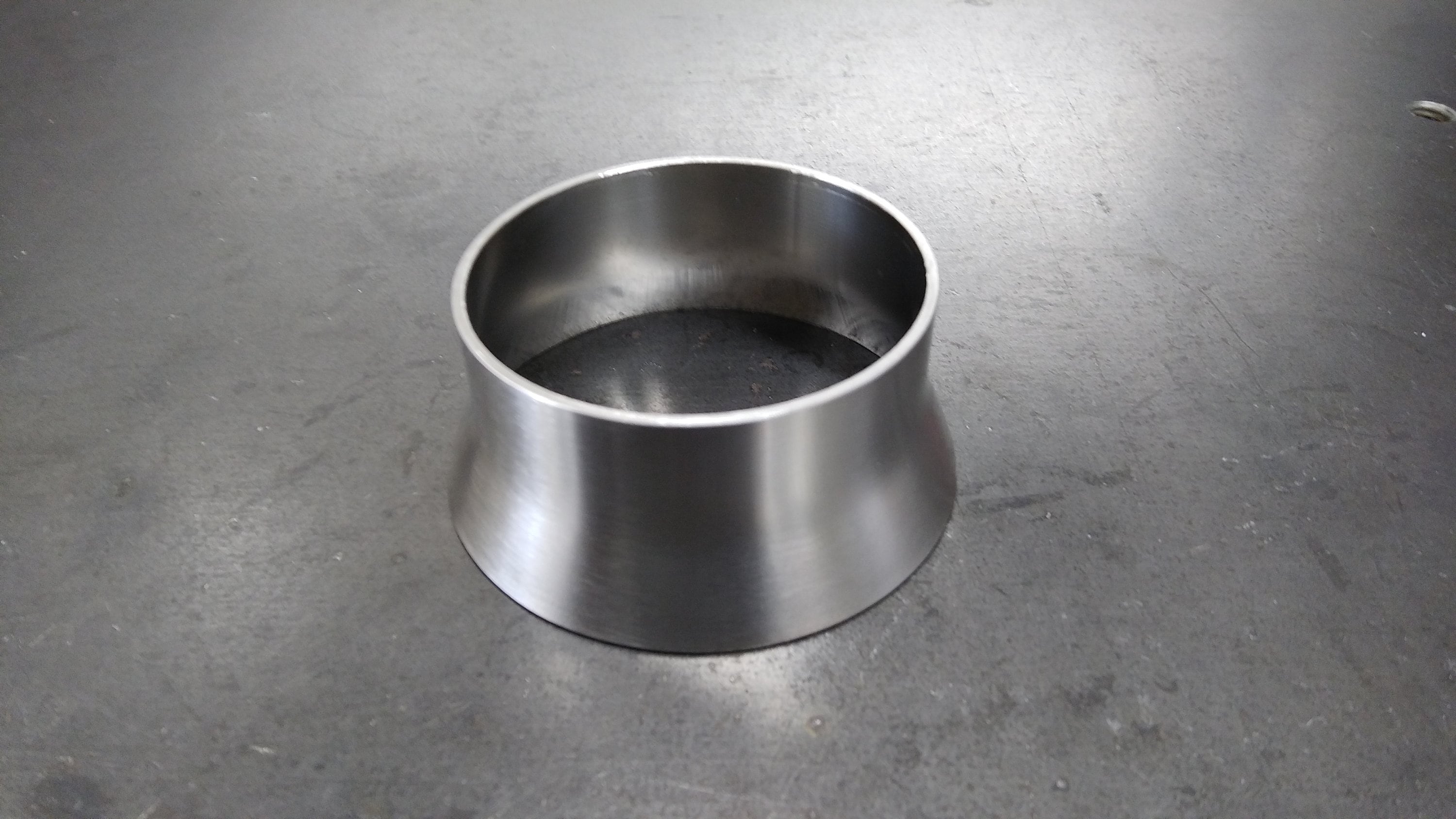 Transition Reducer 2.5" to 3" short .065 304 stainless tig weld fabrication fitting coupler