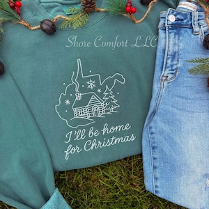 Home for Christmas Embroidery Design | Custom State Christmas Machine Embroidery File | Cozy Winter Holiday Design for Any State | PES DST