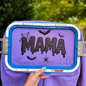 Spooky Mama Applique Borduurpatroon | Halloween Machineborduurbestand | Digitale download | Spinnen & Vleermuizen | PES DST |