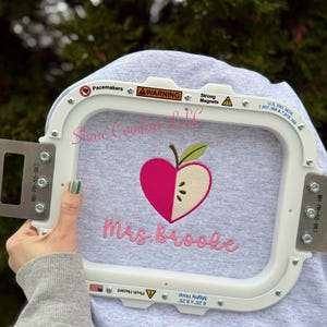 Teacher Heart Embroidery Design | Apple Heart Machine Embroidery | Educator Embroidery | Digital Download | PES DST