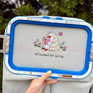 Frühling Stickdatei für Bücherlieb | Gans Blumen Stickmaschine | Alle für den Frühling Gebucht | Digitaler Download | PES DST