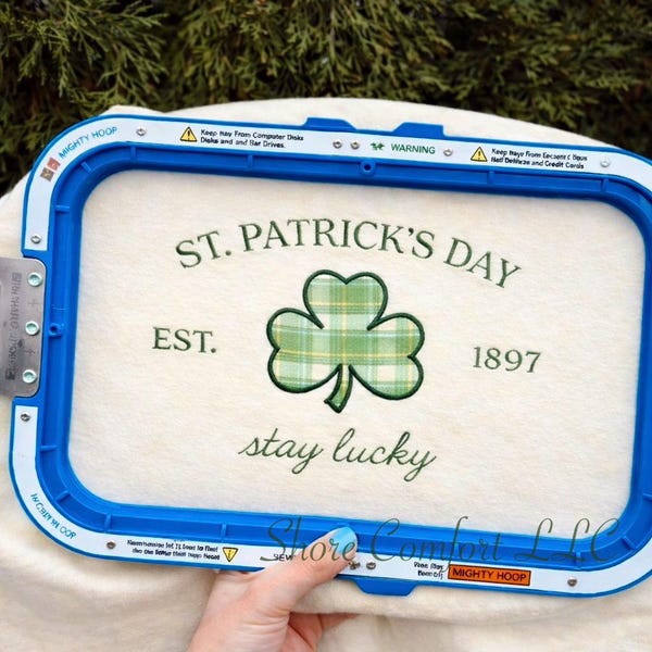 St. Patrick's Day Applique Embroidery Design | St. Patty's Embroidery Download | Stay Lucky | Digital Download | PES DST