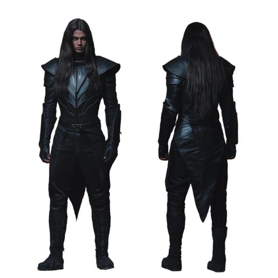 Black Leather Gothic Armor Set: Custom Medieval Knight Cosplay