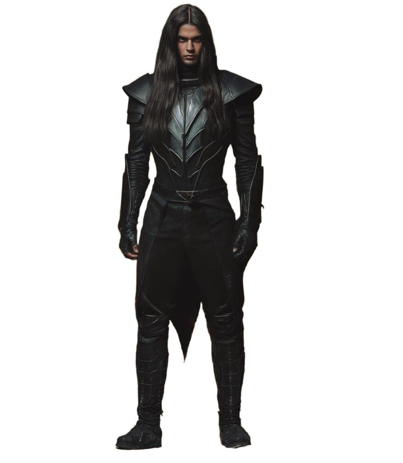 Set di armatura gotica in pelle nera: cosplay personalizzato da cavaliere medievale immagine 2