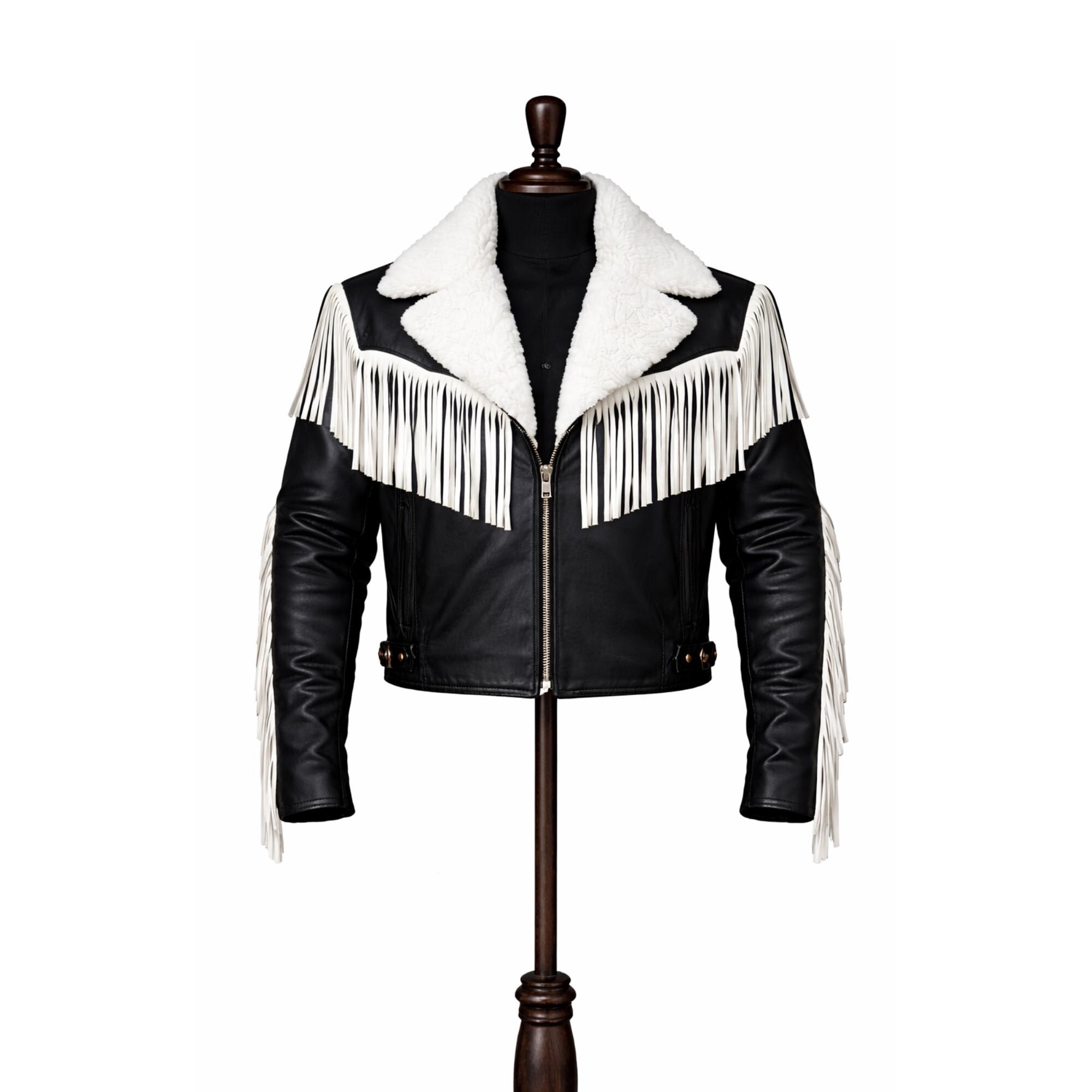 Handmade Gothic Cowboy Leather Jacket - Men's Westren Cowboy