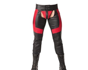 black and red assless chaps