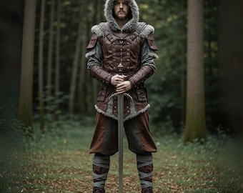 Handmade Leather Viking Armor Costume: Medieval LARP Cosplay