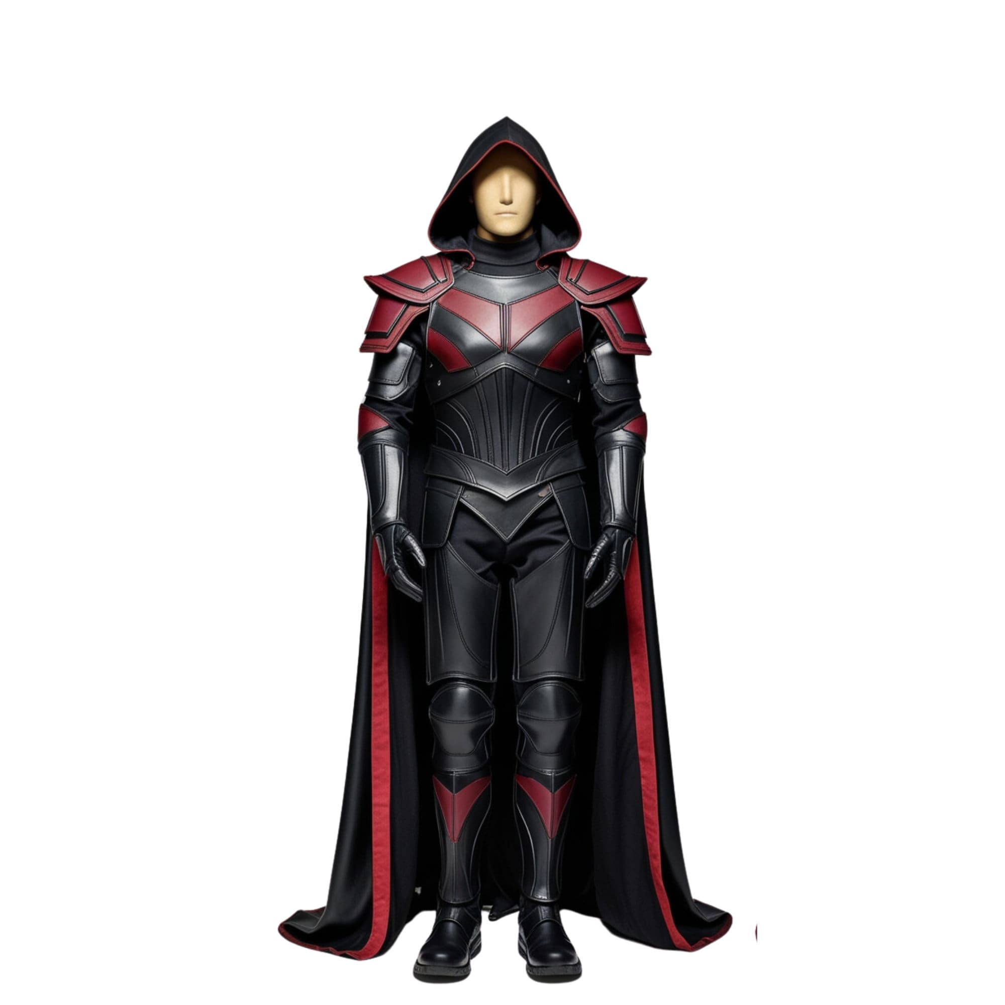 黒と赤のレザーフード付きマント：ダークナイトのコスプレ衣装 - Etsy 日本