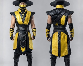 Handcrafted Leather Sub Zero Costume: Original Mortal Kombat Cosplay Armor