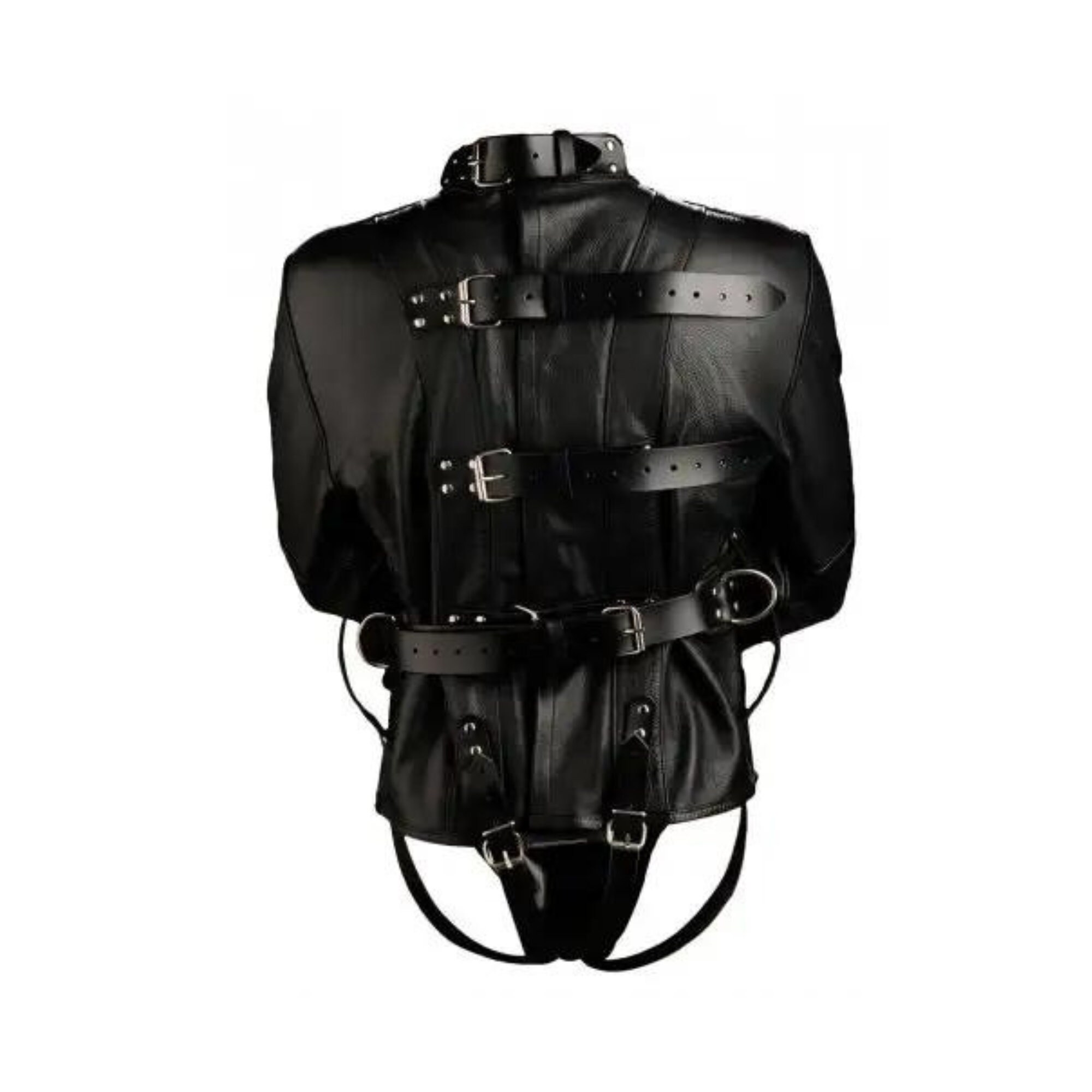 Heavy Extreme Fetish Leather BDSM Black Strait Jacket Bondage Restraint ...